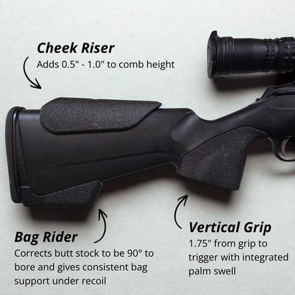Tikka T3X Accessories: Vertical Grip, Cheek Riser, & Bag Rider